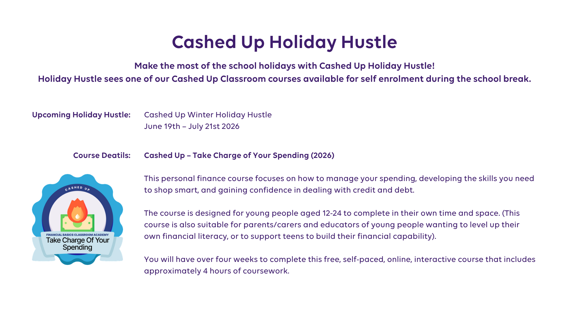 Cashed Up Winter Holiday Hustle 2026